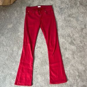 MOTHER Red Flare Runaway Jeans - 29